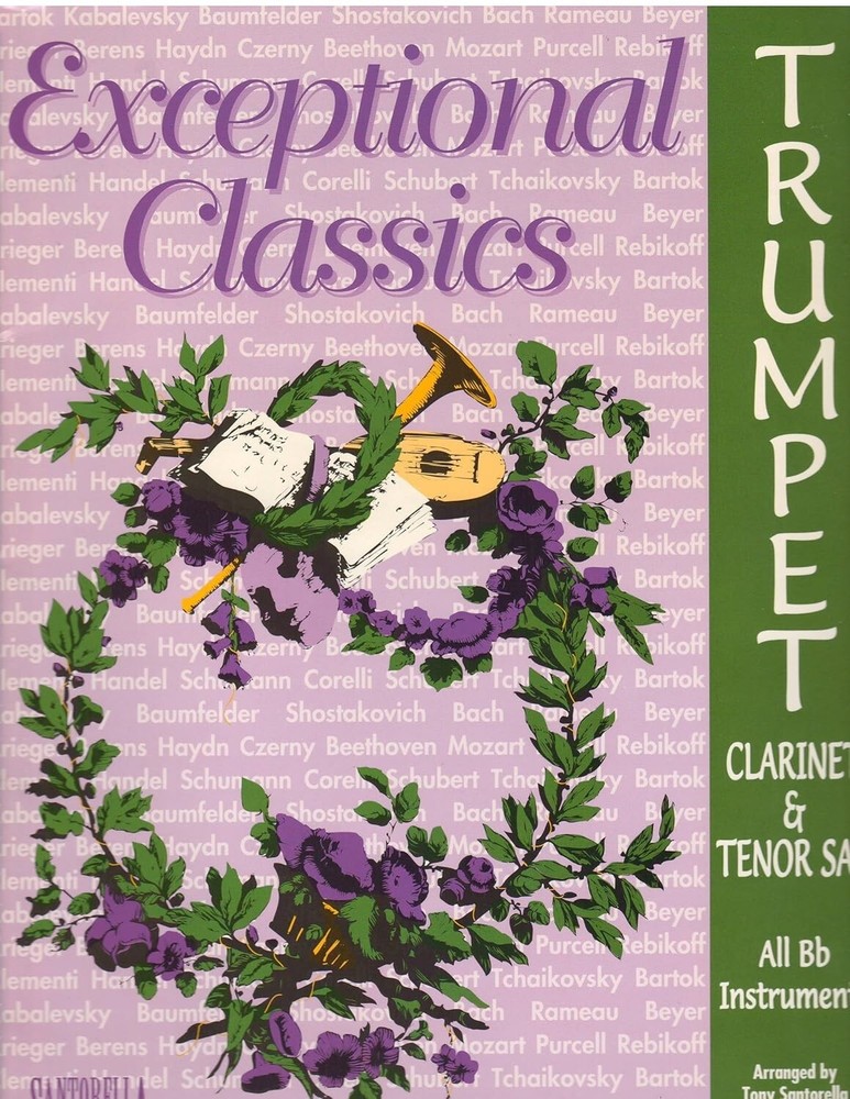EXCEPTIONAL CLASSICS TRUMPET MUSIC BOOK CLARINET & TENOR SAX Bb INSTRUMENTS NEW