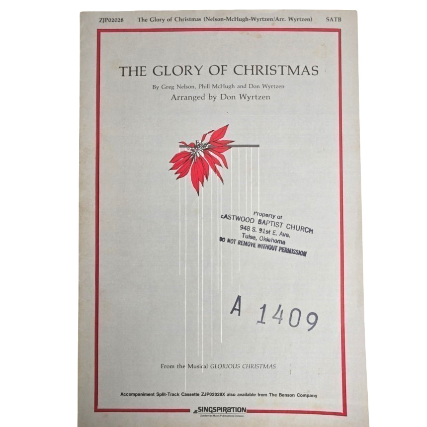 The Glory Of Christmas Sheet Music Piano Lyric 1984 SATB Nelson Wyrtzen Choral
