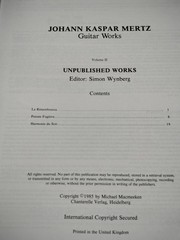 Johann Kasper Mertz Unpublished Classical Guitar Solos Sheet Music