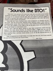 BTO for Guitar Sheet Music Book For Lead-Rhythm-Bass Guitar Copyright 1975