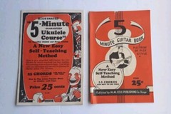 Lot Of 2 – 5 Minute Ukulele Course Self Teaching Method 1927 & 5 Min Guitar 1935