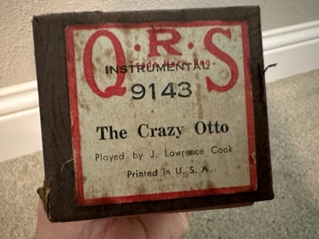 QRS Word Player Piano Roll 9143 the Crazy Otto by Lawrence Cook TX