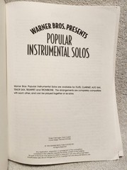 Tenor Sax Sheet Music Book Warner Bros Presents Popular Instrumental Solos 1996