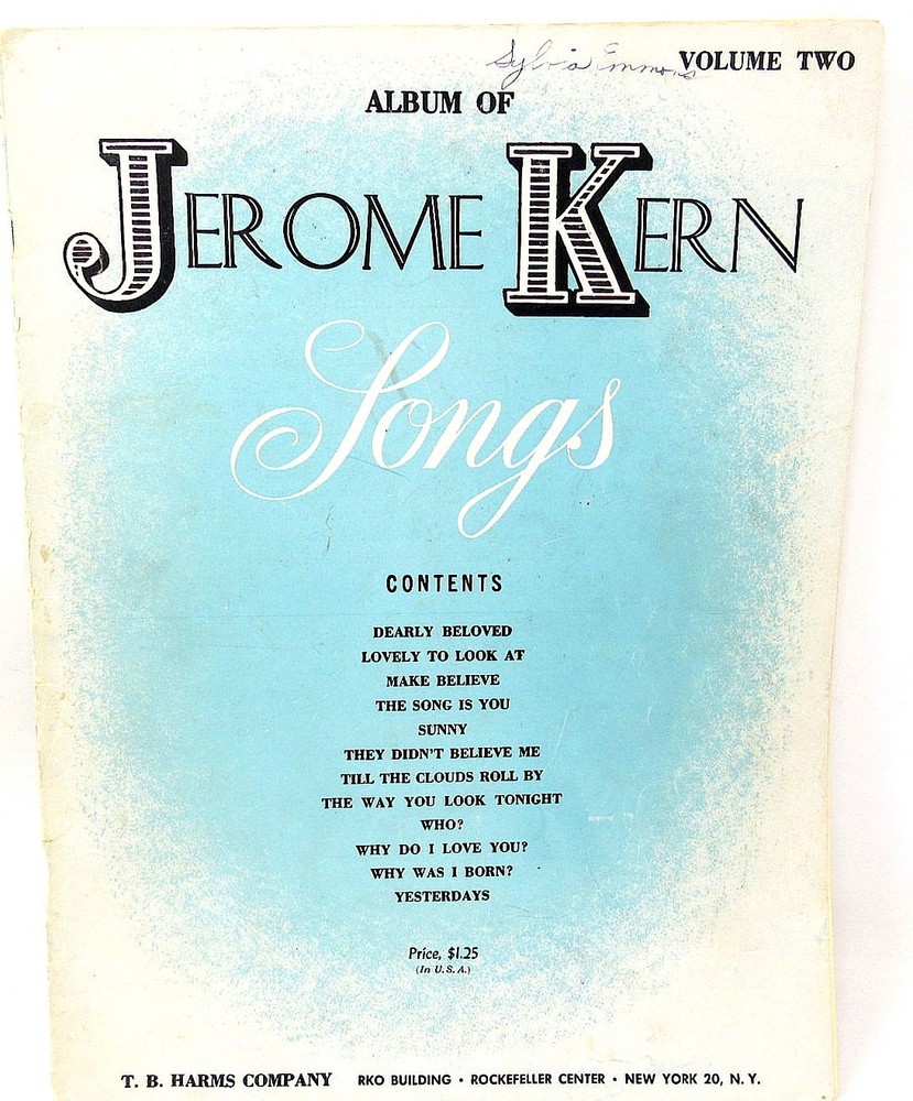 Album of Jerome Kern Songs Sheet Music Book Piano Voice 12 Songs Volume Two