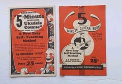 Lot Of 2 – 5 Minute Ukulele Course Self Teaching Method 1927 & 5 Min Guitar 1935