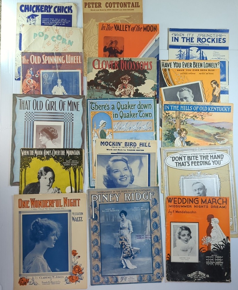 Lot of Antique Sheet Music estate find 17 Piece Piano Antique early 1900 – 1950s