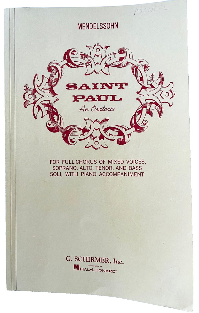 Saint Paul Oratorio by Mendelssohn Choral Music Book SATB Piano G Schirmer