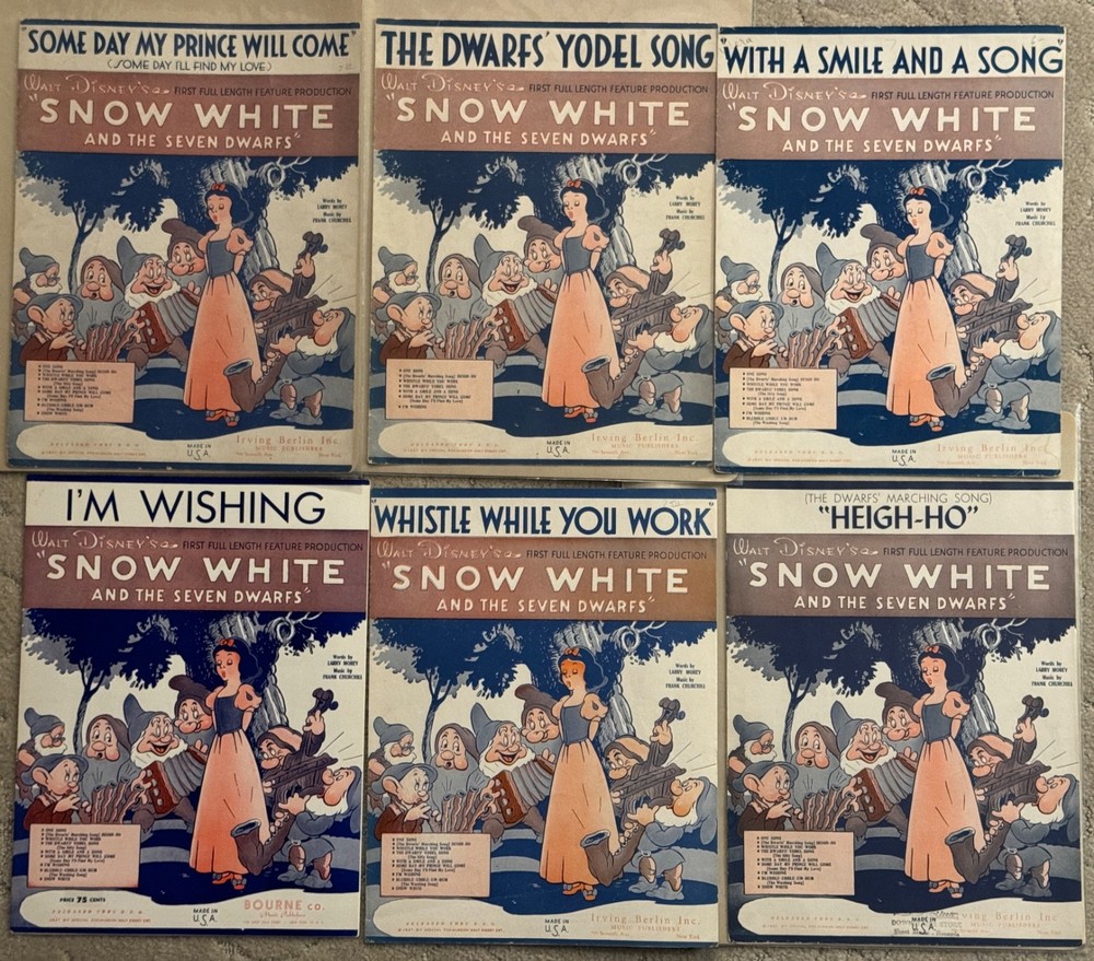 Lot of 59: Vintage sheet music from 1930-1952, Bing Crosby, Disney, Show tunes