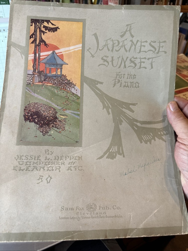 AA 1916 11×14 Exotic Sheet Music A JAPANESE SUNSET by Deppen