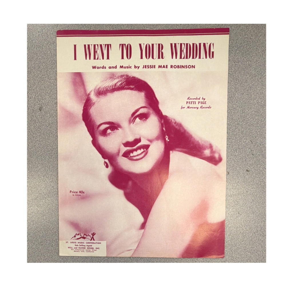 St. Louis Music Corporation I Went To Your Wedding Piano Sheet Music