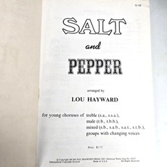 Salt And Pepper Youth Chorus Songbook Piano Vocal Hayward Christian 1971 Choral