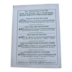 This Is The Army Irving Berlin Sheet Music 1942 With My Head In The Clouds WW2