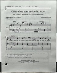 Child of the Pure Unclouded Brow Unison Chorus or Solo Voice & Piano Sheet Music