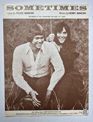 SOMETIMES The Carpenters vintage sheet music 1971