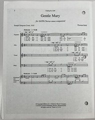 Gentle Mary by Thomas Bold SATB Chorus unaccompanied Keyboard Sheet Music ECS