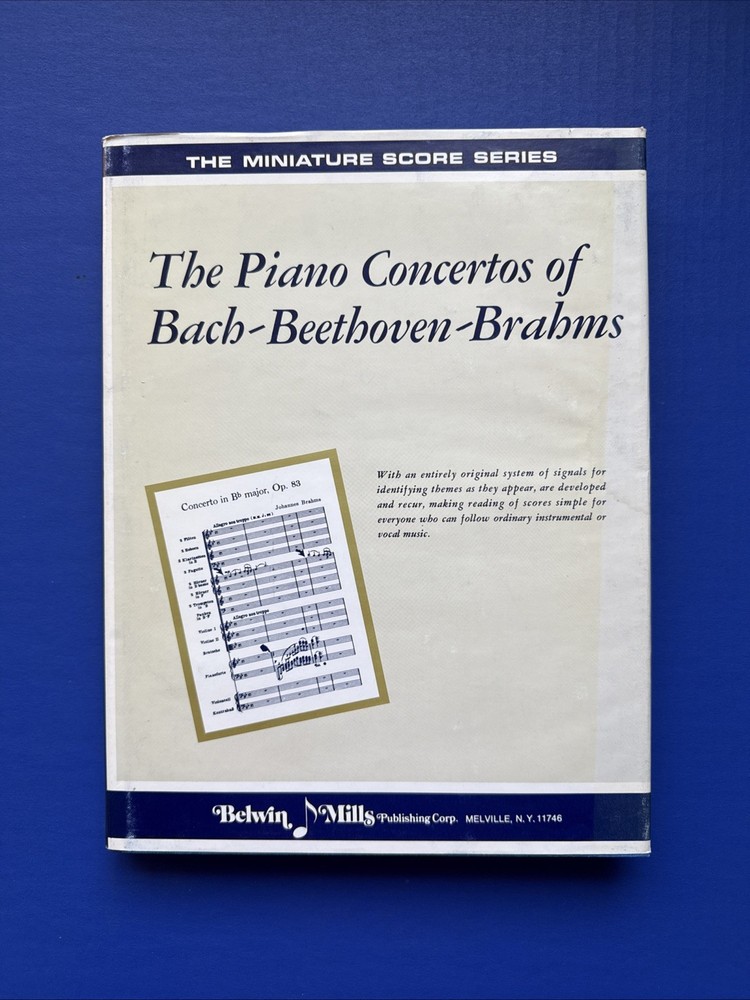 Piano Concerti of Bach, Beethoven & Brahms – Hardcover Belwin-Mills Study Score