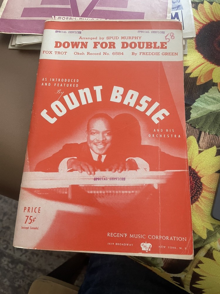 Sheet Music Count Basie Down For Double 1942 Multiple Pages For Band Special S