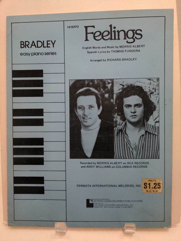 Feelings Sheet Music Morris Albert Piano Lyrics 70s Easy Listening Pop F4Y