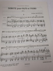 Philippe Majorelle Sonate Opus 1 for Viola & Piano Sheet Music Gerard Billaudot