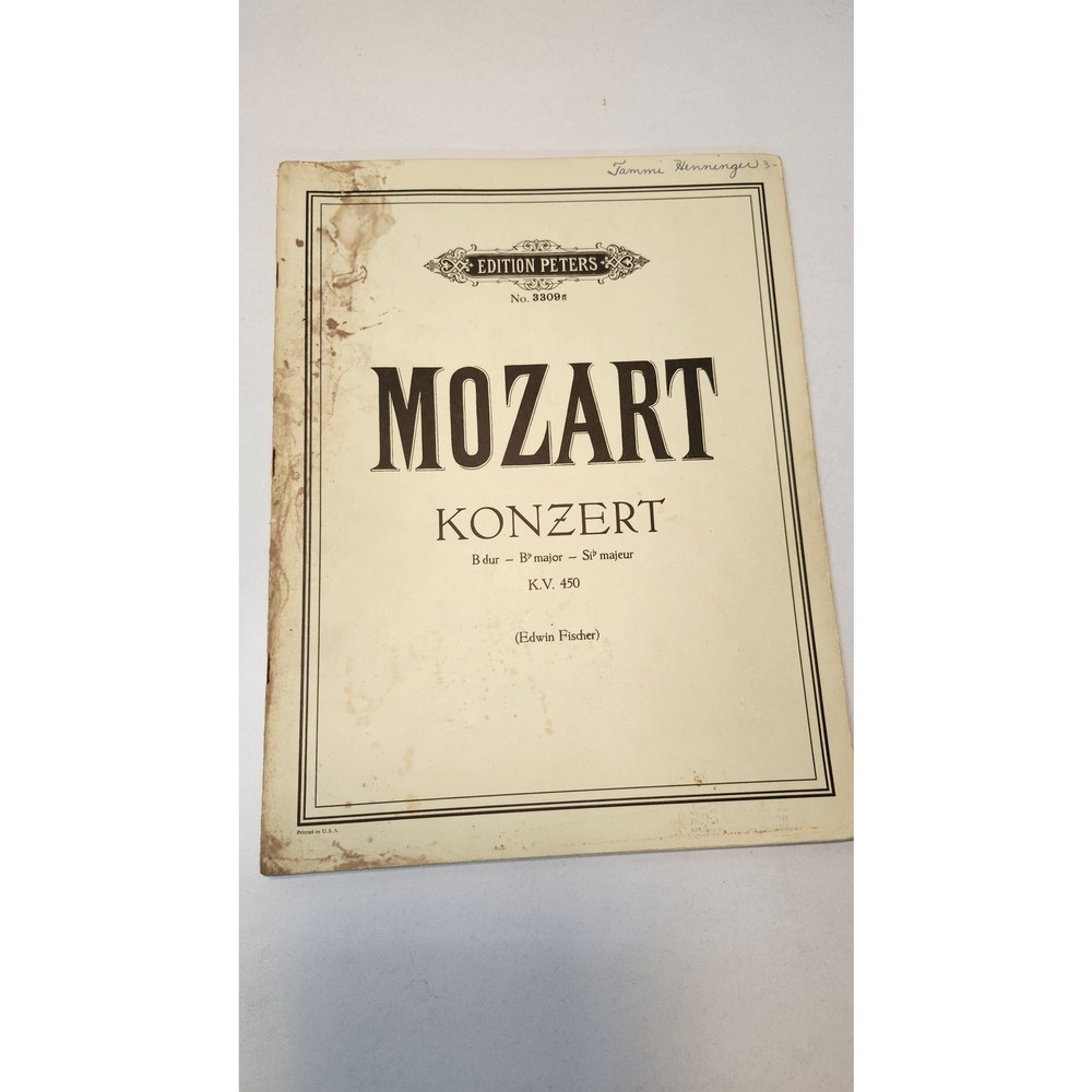 VTG Edition Peters Mozart Piano Concerto No. 15 K.450 B-Flat Major Sheet Music