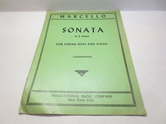 Marcello Sonata in E Minor For String Bass and Piano Zimmermann vintage music