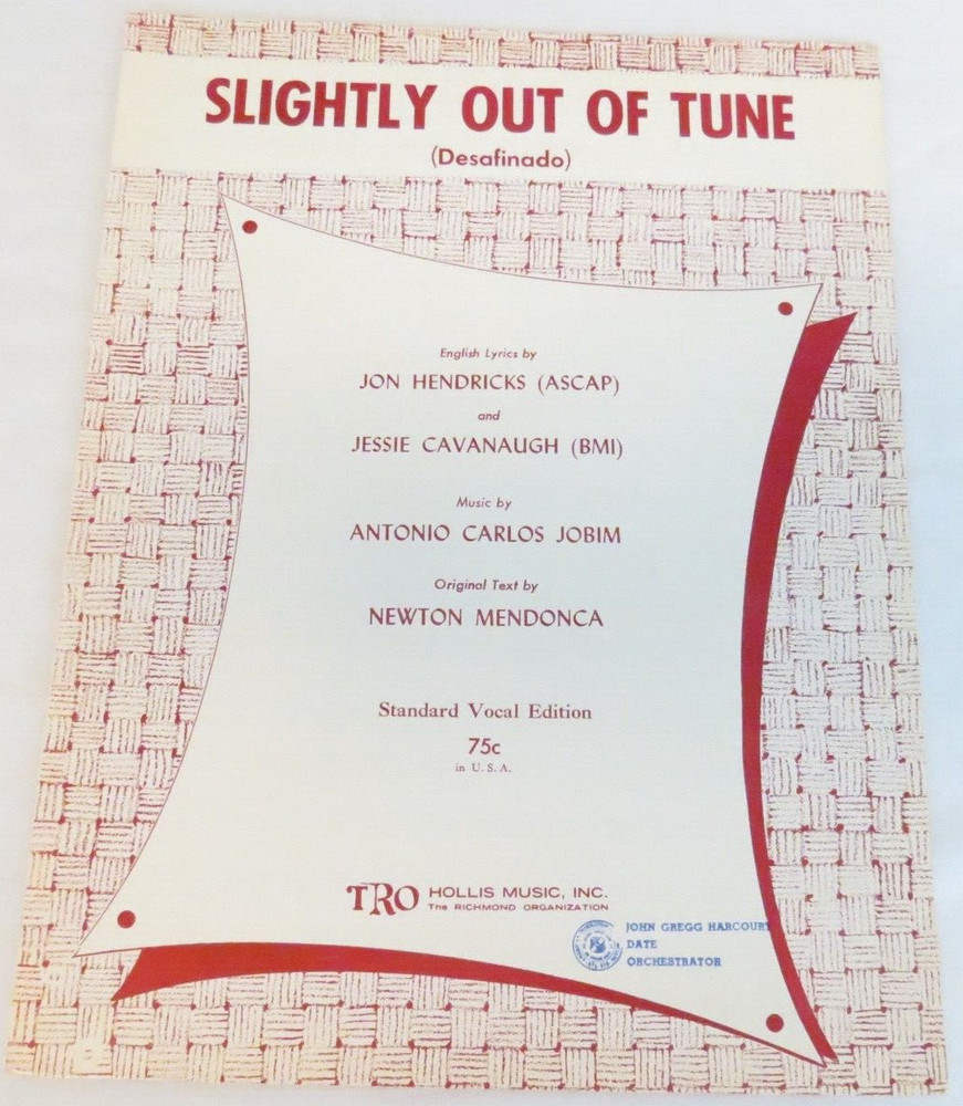 1962 Slightly Out of Tune Desafinado Sheet Music Easy Listening Musicals