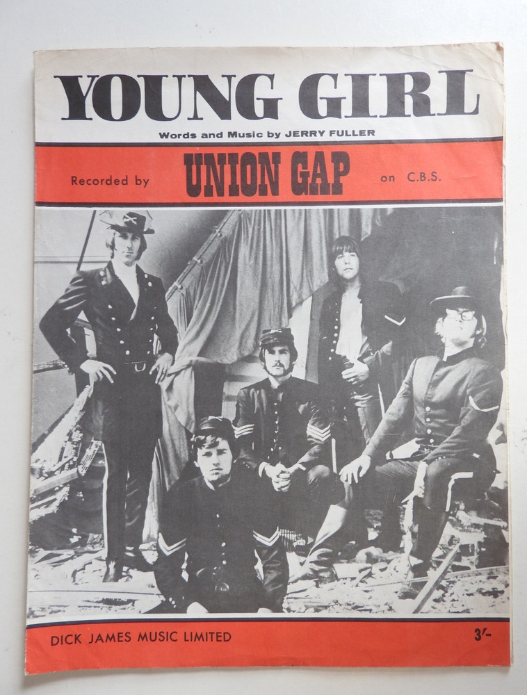 Union Gap – Young Girl sheet music piano guitar vocals orig 1968 Gary Puckett