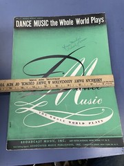 Vintage 1944 Dance Music the whole world plays sheet music signed Anne McLeod