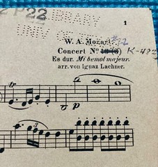 Mozart Piano Concerto No.22 Eb K.482 Arranged for Piano & Strings – String parts