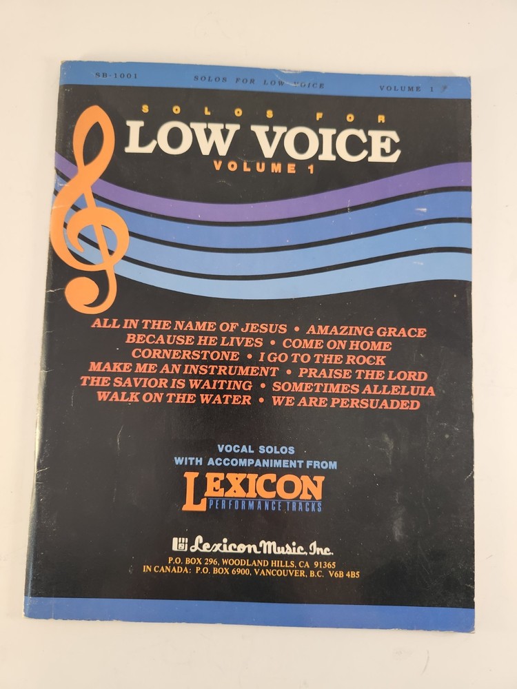 Solo for Low Voice Volume 1 Vocal Solos with Accompaniment from Lexicon 1981 VTG