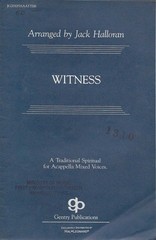 Witness Sheet Music A Cappella Mixed Voices Gentry/Hal Leonard