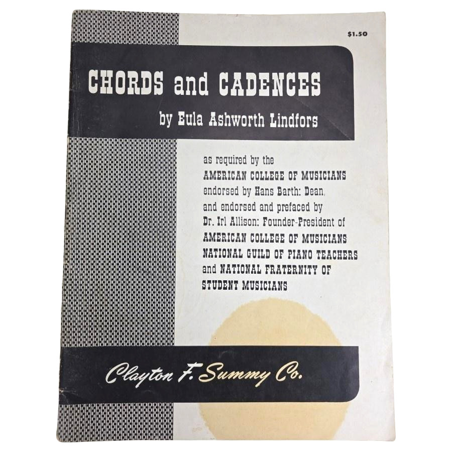 Chords And Cadences Eula Ashworth Lindfors Piano Sheet Music 1950 Vintage MCM