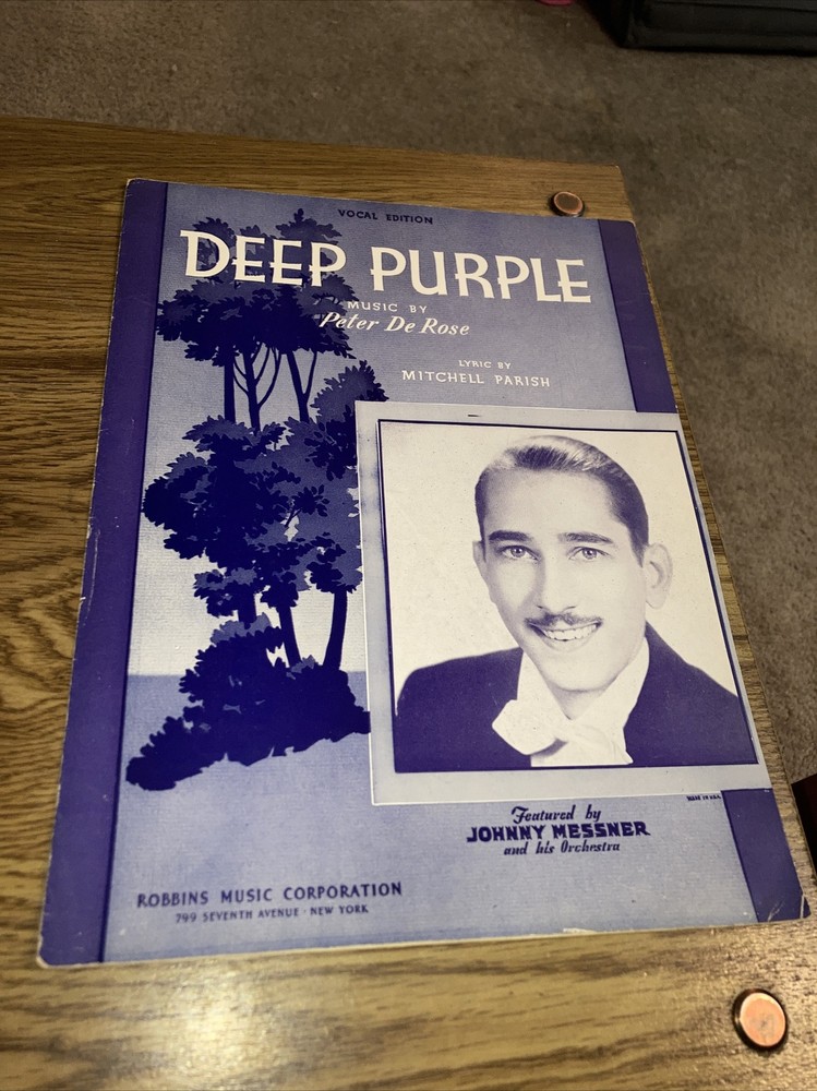 Deep Purple, De Rose/ Parish, Johnny Messner 1939-Vintage Sheet Music