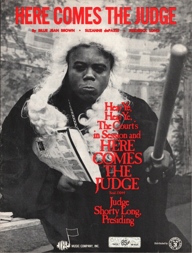 1968 SHORTY LONG vintage R&B Soul sheet music « HERE COMES THE JUDGE » Motown song