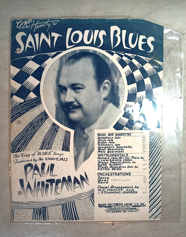 WC Handy&rsquo;s Saint Louis Blues by Paul Whiteman 1926 Sheet Music
