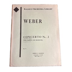 WEBER CONCERTO No. 2 in E flat major, Op. 74 Clarinet & Orchestra Score / Kalmus