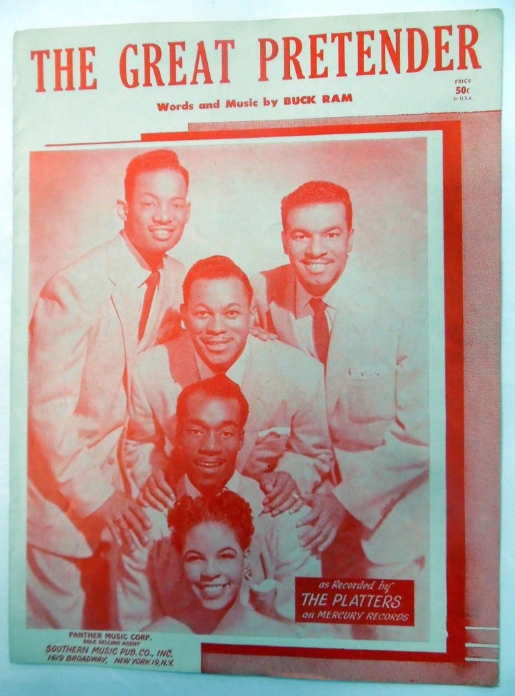 The PLATTERS Sheet Music THE GREAT PRETENDER Southern Publ. SOUL Pop R&B #170