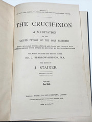 Vintage The Crucifixion Stainer Solo Voices Score Tenor & Bass Novello C. 1900
