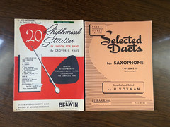 Vtg Lot 4 Saxophone Music Books Rubank Intermediate Advanced Duets Rhythm Band