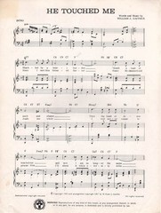 HE TOUCHED ME – William J. Gaither, 1967 Vocal Solo with Piano Accompaniment