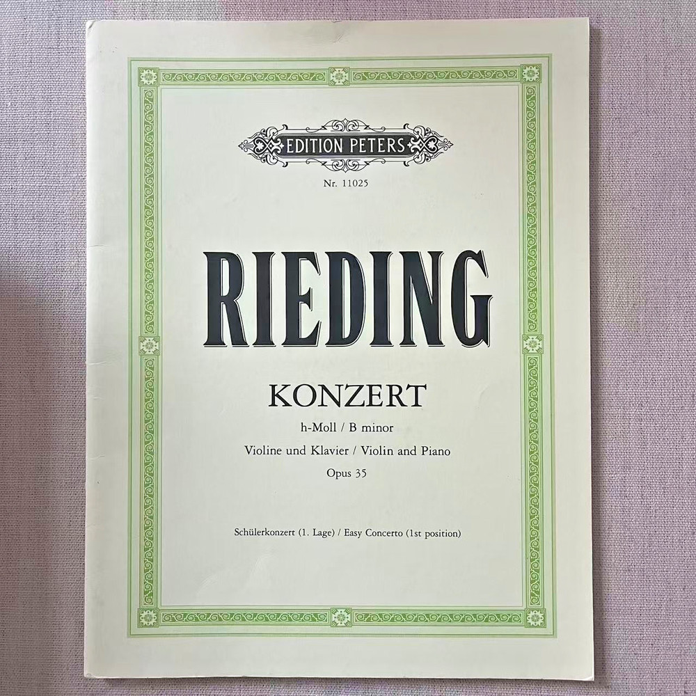 Edition Peters Nr.11025 Rieding Konzert – Violin and Piano – Opus 35