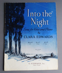 Into the Night – 1939 sheet music for High Voice & Piano – Clara Edwards