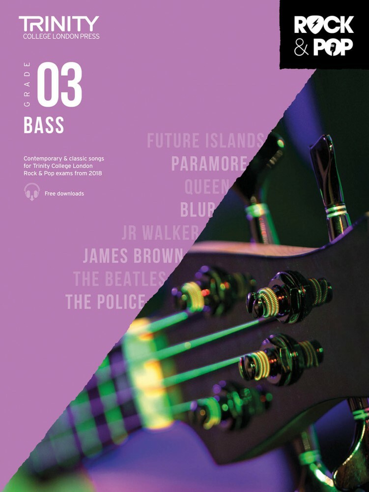 Trinity Rock & Pop 2018 Bass Grade 3 Bass Book with Online Media 000288789