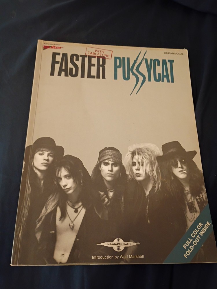 Faster Pussycat Self-titled Guitar Tab Vocal Book 1988 WITH POSTER