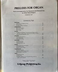 Preludes for Organ Sheet Music Ethel Tench Rogers Lillenas Hymn Book 1988