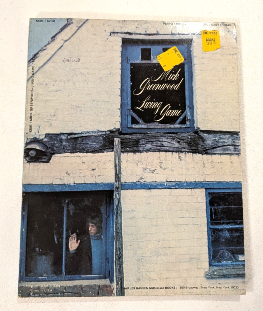 RARE Mick Greenwood “Living Game” Songbook Sheet Music Piano Vocal Organ Guitar