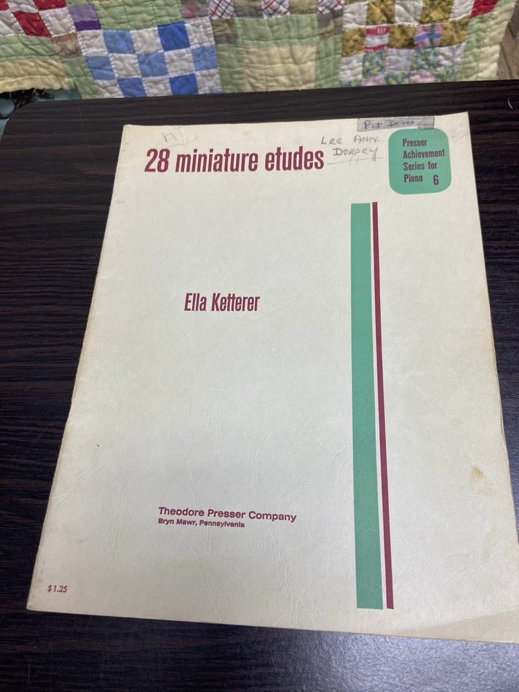 28 Miniature Etudes Piano 1938 Book Ella Ketterer