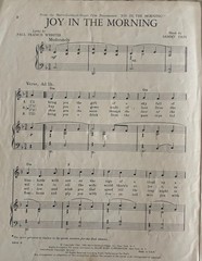 Joy In The Morning ~ Piano Sheet Music By Paul F. Webster 1965 R. Chamberlain