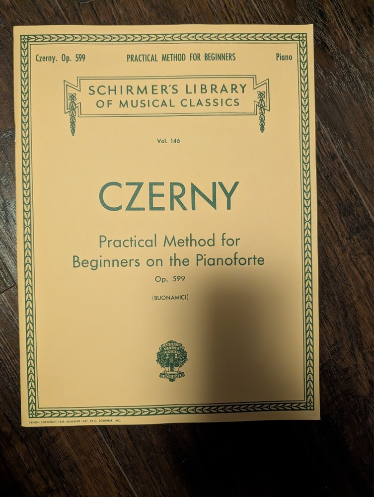 Schirmer’s Library Vol 146 Op 599 Czerny Practical method Beginners Pianoforte