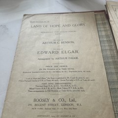 1914 Song sheet LAND OF HOPE AND GLORY Arranged for mixed voices Edward Elgar
